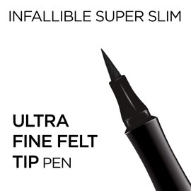 L'Oreal Paris L'Oreal Paris Makeup Infallible Super Slim Long-Lasting Liquid Eyeliner, Ultra-Fine Felt Tip, Quick Drying Formula, Glides on Smoothly, Grey, 0.03 fl oz., 1 Count