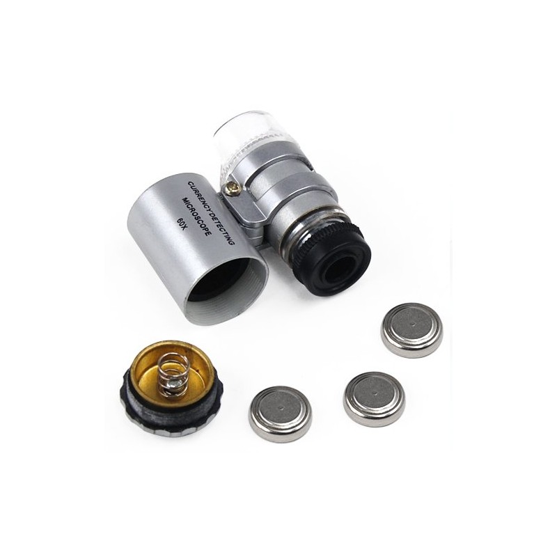 Accessotech Mini 60x Jewellery Loupe with Light Magnifier Microscope Hallmarks