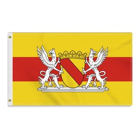 Large 90 x 150 cm Old Baden (1947-1952) Flag, Large 150D German Federal State Friendship Banner, Germany Flag Doube Side Print Decor Brass Eyelets Large Old Baden