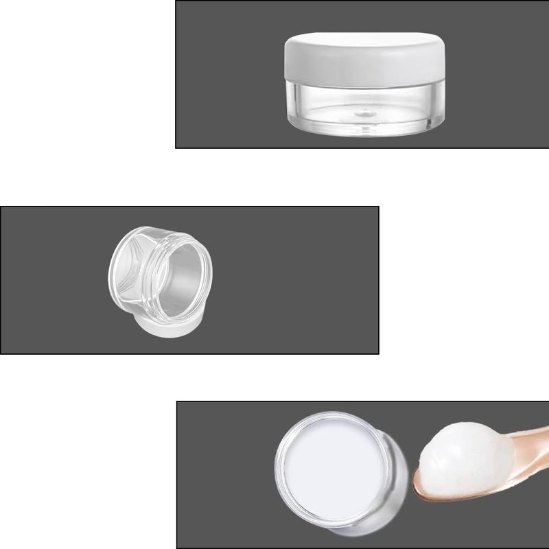 Transparent Empty Containers, 4 Pieces Cream Jars, Mini Tins, Cosmetic