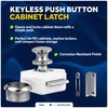 Five Oceans Polished Stainless Steel Keyless Push Button Latch, Marine