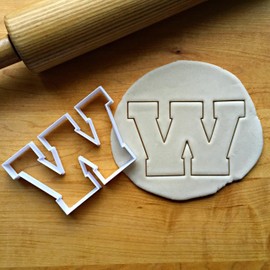 Sweet Prints Inc Varsity Letter W Cookie Cutter - Dishwasher Safe (4" tall by 6.25" wide)