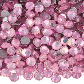 Blinginbox Rhinestones for Crafting,Flatback Rhinestones Glass Gems Stones Round Gemstones Non-Hotfix Crystal for Crafts Nail Decoration,Pink Fairy Crystal(6.4-6.6mm) SS30/288pcs
