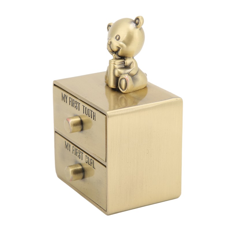 Tooth Box Metal Cute BearShape Storage Case with 2 Drawers