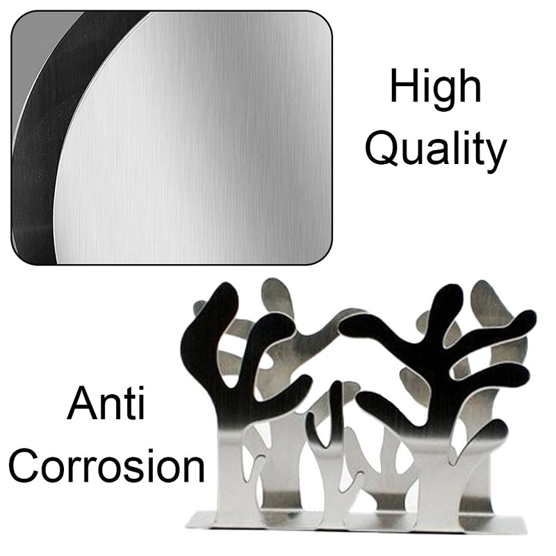 Stainless Steel Napkin Holder Silver Plants Shape Serviette Holder Modern