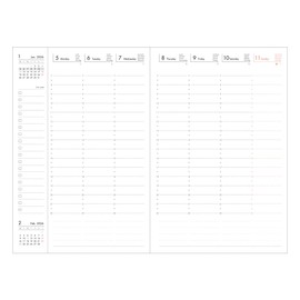 Marks 26ADR-CV-RFL Planner 2025 Schedule Book, Begins in October 2025, Weekly Vertical B6 Model, Refill