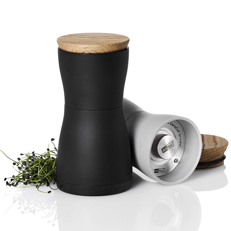 Adhoc Twin Pepper and Salt Mill Set High-Efficiency Ceramic Grinder