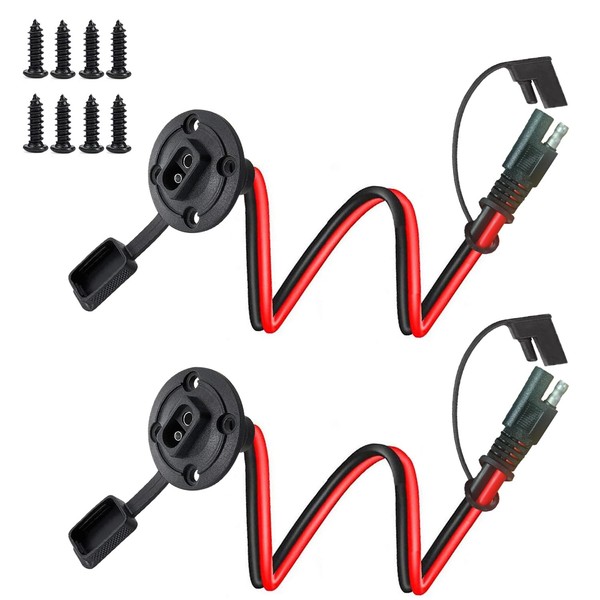 NEWNEWLIU SAE Connector Power Socket Sidewall Port,16AWG Cable Weatherproof SAE