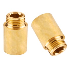 Tap Extension G1/2 Inch x 30 mm, Pack of 2 Brass Tap Extension DN15 x 30 mm, Extension Fitting, Thread Fitting