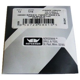 (12 Pk) - 15/64 High Speed Norseman Drill Bits