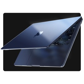EooCoo [Ultra Thin Armor] Compatible with MacBook Air 15 inch Case M4 2025 2024 2023 M3 M2 A3241 A3114 A2941, [100% Ultra Clear, No Gaps] Protective Hard Shell with Keyboard Skin, Crystal Midnight