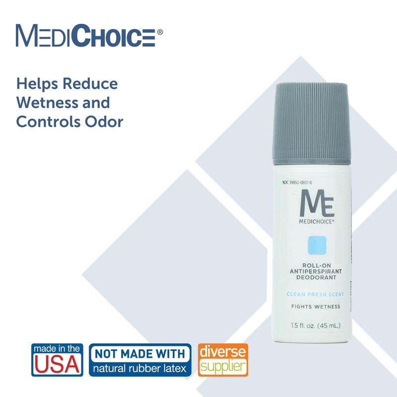 MediChoice Roll On Deodorant Antiperspirant Lightly Scented Unisex Neutralizes Odor