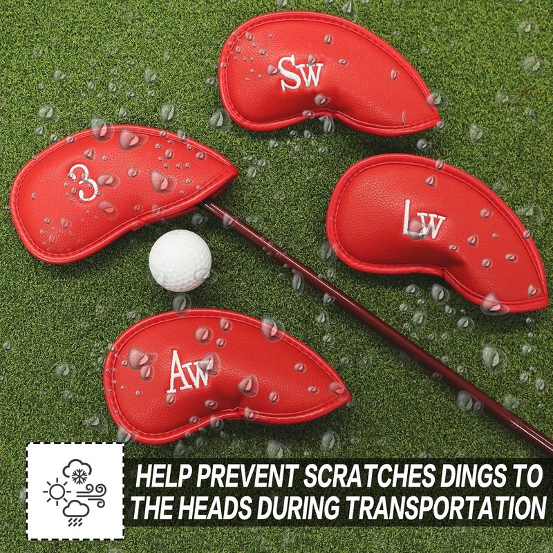 Golf Iron Head Covers Numbers Synthetic Leather Headcover Deluxe Value