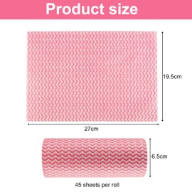 dogmoon J Cloth Roll, 4 Rolls All Purpose Cloths, 180 Sheets Disposable Cleaning Cloths, Reusable Cleaning Cloth for Kitchen Bathroom Window Soft(Red)