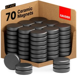 GAUDER Black Magnets for Crafts (0.7" x 0.2") | 150x Ceramic Industrial Magnets Strong | Ferrite Magnets for Fridges, Whiteboards and Notice Boards