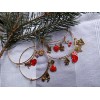 For Women Handmade bracelet bangle with 4 Charms . Gold