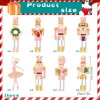 24 Pcs Nutcracker Christmas Wooden Ornaments Pink Wooden Baubles Pendant