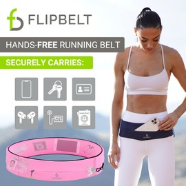 FlipBelt Zipper Running Belt, Waist Pack for Fitness and Running Fanny Pack for Women Men Phone Keys Money US Company - [Girly Pop Pink] - [X-Large], Girly Pop Pink, X-Large