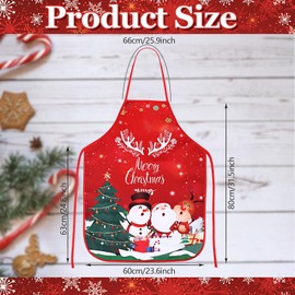 CNSJ 2 Pcs Christmas Aprons for Adults Funny Xmas Waterproof Apron Halter Neck Kitchen Apron for Cooking Baking BBQ Drawing