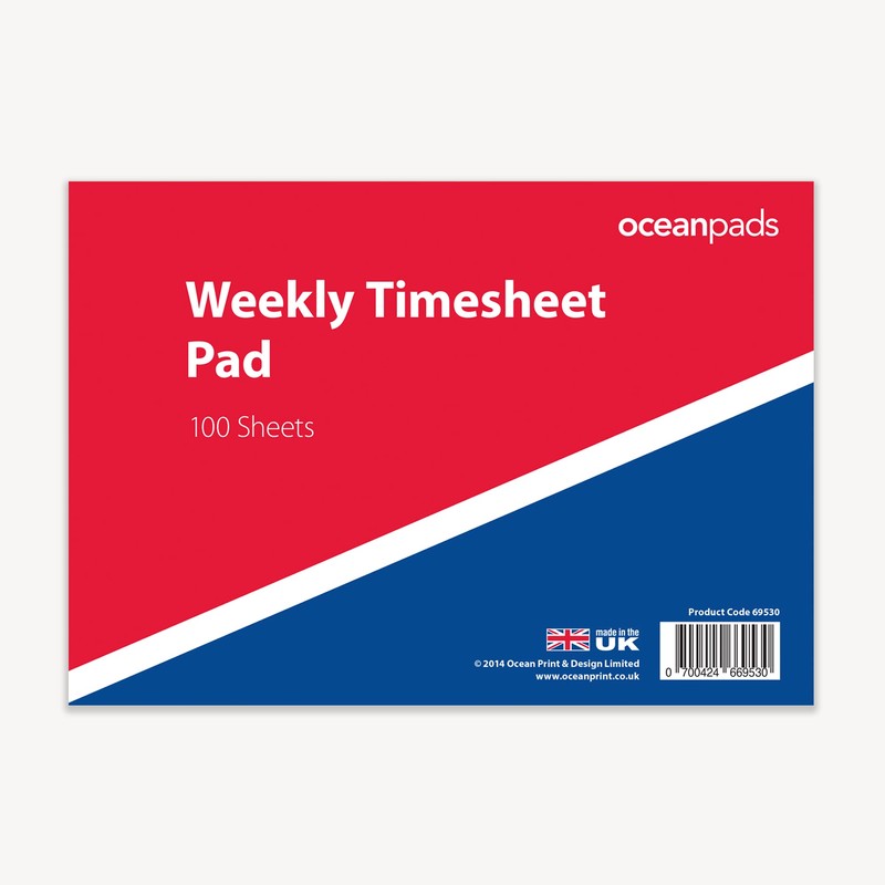 Weekly Employee Timesheet Pad, 1-Part 80gsm Paper (69530)