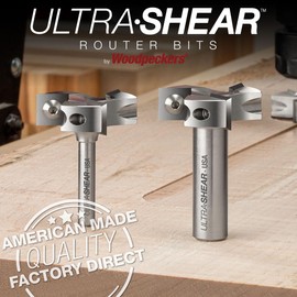 Ultra-Shear Spoilboard Surfacing Router Bit, 1-1/2" CD, 1/4" SH, 3 Flute Carbide Insert CNC Bit for Slab Flattening, Planing, Milling