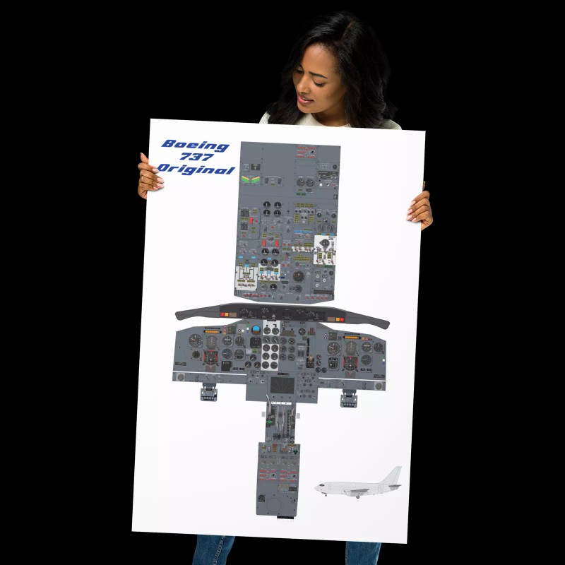 Boeing 737 Original 100 200 Cockpit Poster 24"x36"