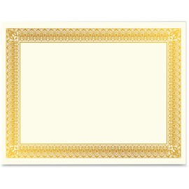 Geographics 47829 Gold Foil Certificate Hvy-Wt 15/PK Gold