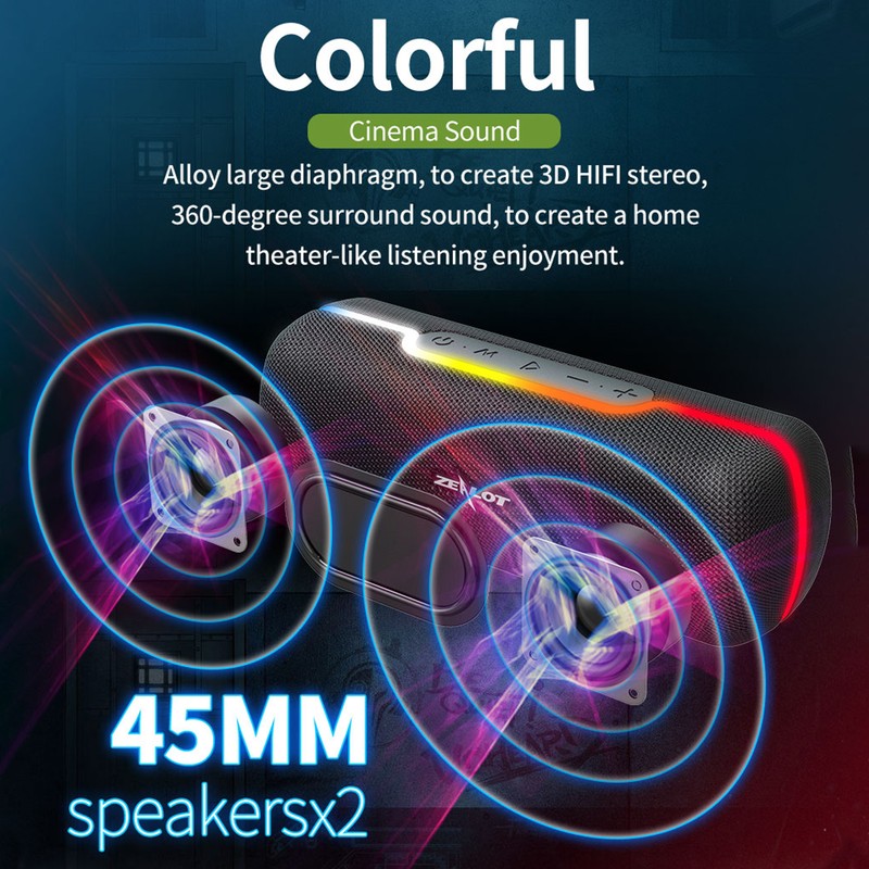 ZEALOT S55 Portable Wireless Speaker with BT 5.0 Technology Waterproof