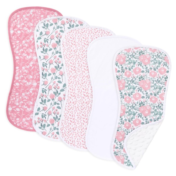 sleepyturtle 5 Pack Baby Soft and Absorbent Unisex Burp Cloths