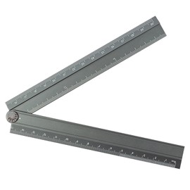 Folding Ruler, 11.8 inches (30 cm), Aluminum Ruler, Metal Ruler, Folding Ruler, Easy Storage Ruler, Multi-functional, Convenient to Carry, Drafting Supplies (Gray)
