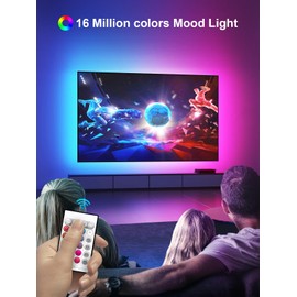 GIPOYENT TV Light Strip, Music Sync LED TV Backlight, for 32-50 Inch TV, LED TV Light with Bluetooth Function, RGB Colour Changing Light Bar for Home Cinema (9.84ft for 32"-45" TV)