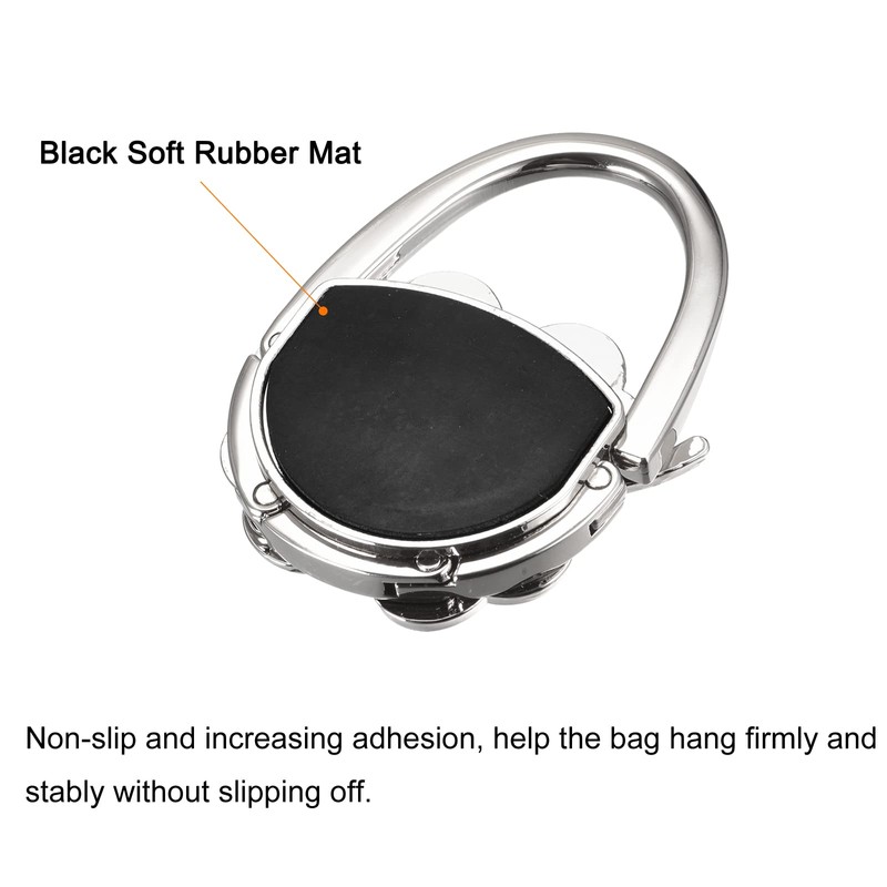 sourcing map Foldable Purse Hook - 2.48"x1.77"(LxW) Metal Portable Handbag