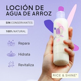RICE & SHINE | Agua de Arroz Hidratante Facial | Skin Care con Aceite de Germen de Arroz con 60% más Vitamina E que el Aceite de Argán - Repara, Hidra
