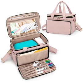 YARWO Carrying Case Compatible for Cricut Joy, Travel Storage Bag for Craft Pen Set and Power Cord, Dusty Rose