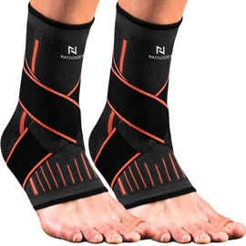 NativoDex Ankle Brace - Adjustable Ankle Support for Plantar Fasciitis & Achilles Tendon - Stabilisation & Protection - Breathable Orthopedic Foot Support for Both Feet