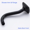 Curved Shower Arm with Flange,SWHYGER 8-Inch S-Shape Stainless Steel Top