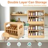 HOSASSPER Bamboo Cat Food Can Organizer. Upgraded 2-tier stackable design