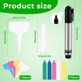 Pack of 180 Plant Signs, Plastic Plant Signs for Outdoors, 40 x White + 140 x Colourful, with Pen, Weatherproof Plant Stake for Reusable Labelling Signs, for Flowers, Herbs, Vegetables