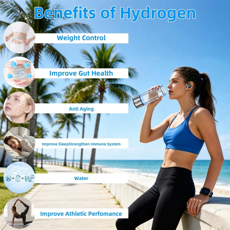 Hydrogen Water Bottle Generator -Portable Hydrogen Water, Rechargeable Hydrogen Rich
