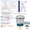 ZJWZJH 22mm Latching Push Button Switch 22mm 24V Power 1NO