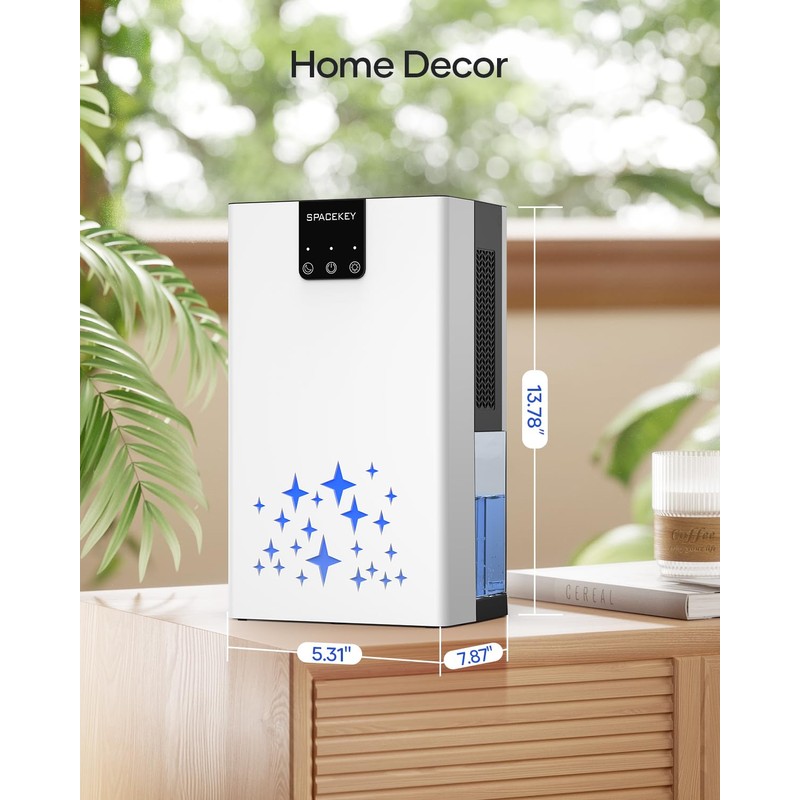Dehumidifier, 95 OZ Water Tank Dehumidifiers for Home with Auto