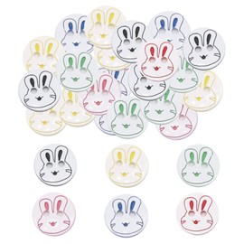 80pcs Colorful Resin Buttons Buttons for Baby Cardigans Knitting Sewing Button,Round Sewing Buttons Plastic Cute Rabbit Crafting Buttons for Crafting,Sewing,Kids Manual Button Painting DIY Decor,12mm
