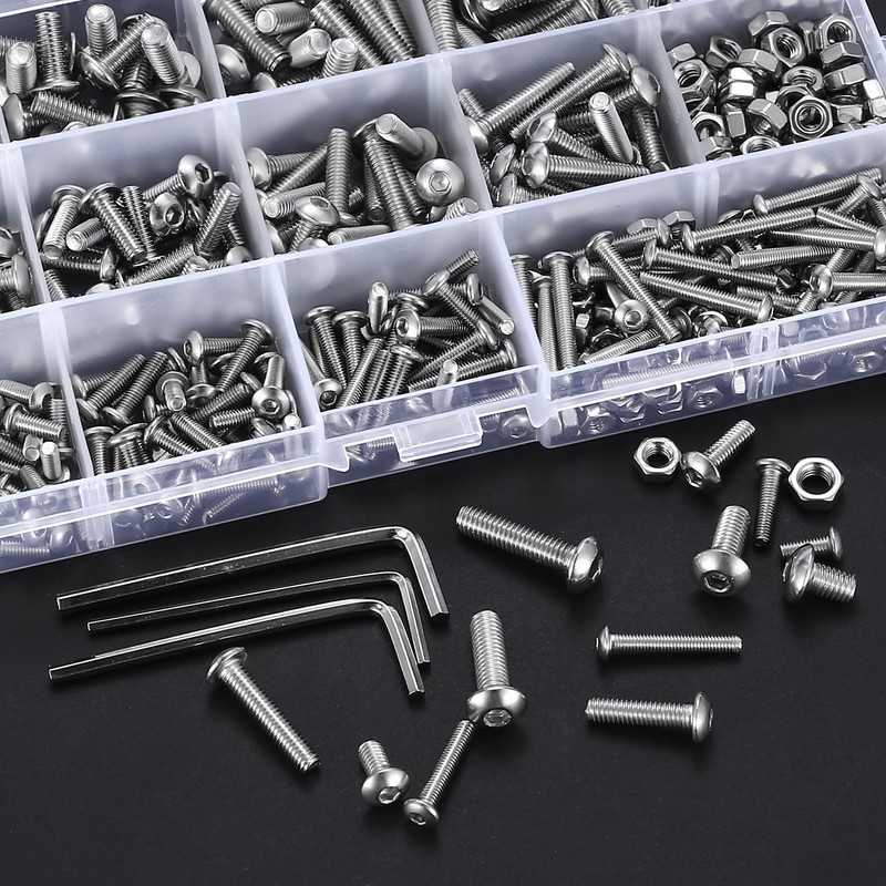 528 Pcs M3 M4 M5 Bolts and Nuts Set, Nuts