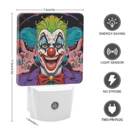 FZQVSGW Clowns Night Light Plug in Wall LED Nightlight Lamps with Sensor Soft White Small Mini Modern Bedside Lamp for Hallway Bedroom Stairs