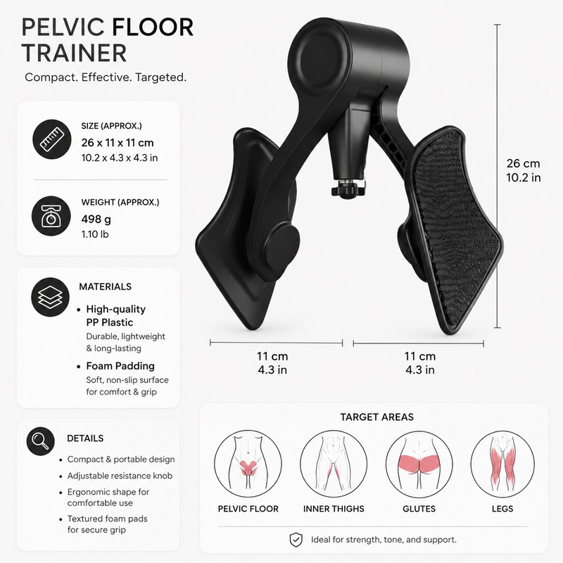 Pelvic Floor Trainer for Home Exercise – Adjustable Resistance Glute