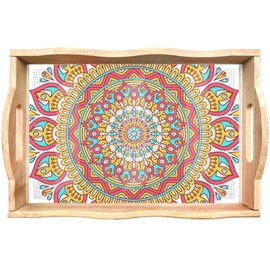 EWJRNSF Wooden Serving Trays with Handles 5D Diamond Painting Kits for Adults, Trays Decor Diamond Arts Kits, Home or Farmhouse Decor 12x16 Inches Mandala