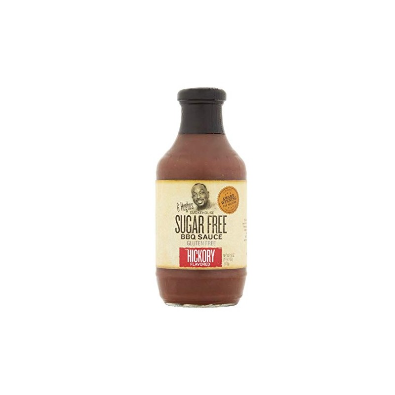 G Hughes Smokehouse Sugar Free BBQ Sauce 18oz Glass Bottle