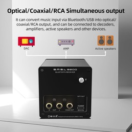 S.M.S.L B200 Hi-Res Digital Audio DAC Bluetooth 5.1/USB Input Audiophile Bluetooth audio Receiver&DAC Amplifier Title/Artist display 2.33” screen Hi-Fi Audio Stereo Receiver Optical/Coaxial/RCA output