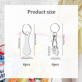 Kapokr 12 Stück Einkaufswagenlöser Metall Einkaufswagenchip Edelstahl Einkaufschip Schlüsselanhänger Chip für Einkaufswagen Round Einkaufswagenchip zum Rausziehen (2 Stile)