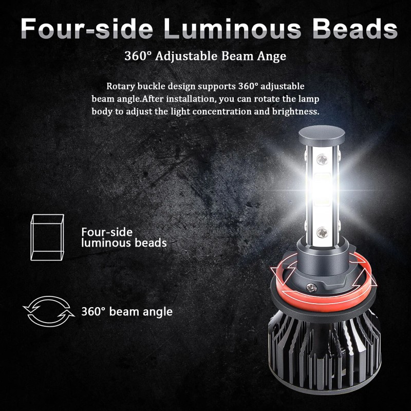 SHENKENUO For Hyundai Tiburon 2007 2008 6000K LED Headlight High